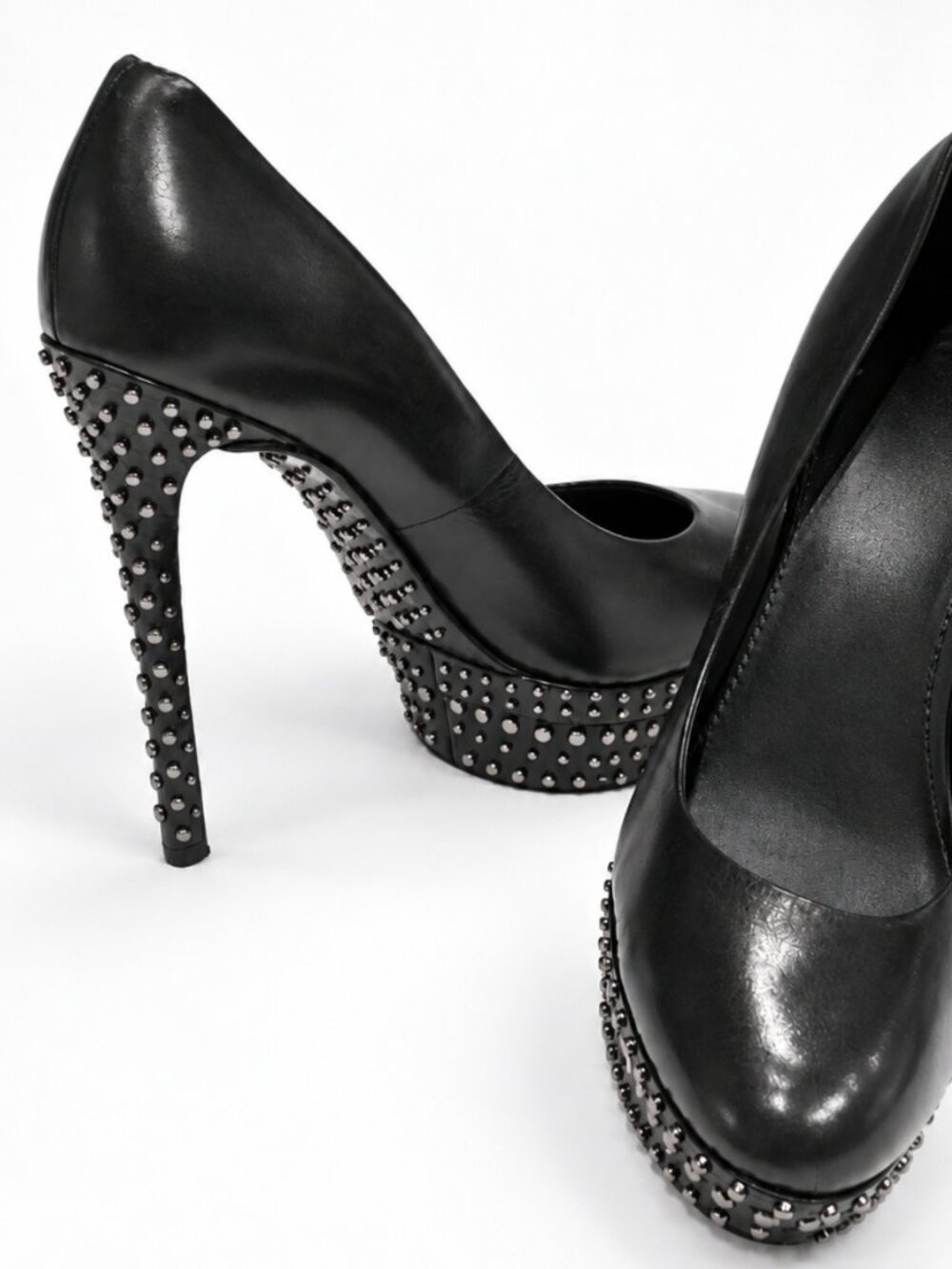 Brian Atwood Finvarra Black Studded Platform Pumps EU 40/US 10